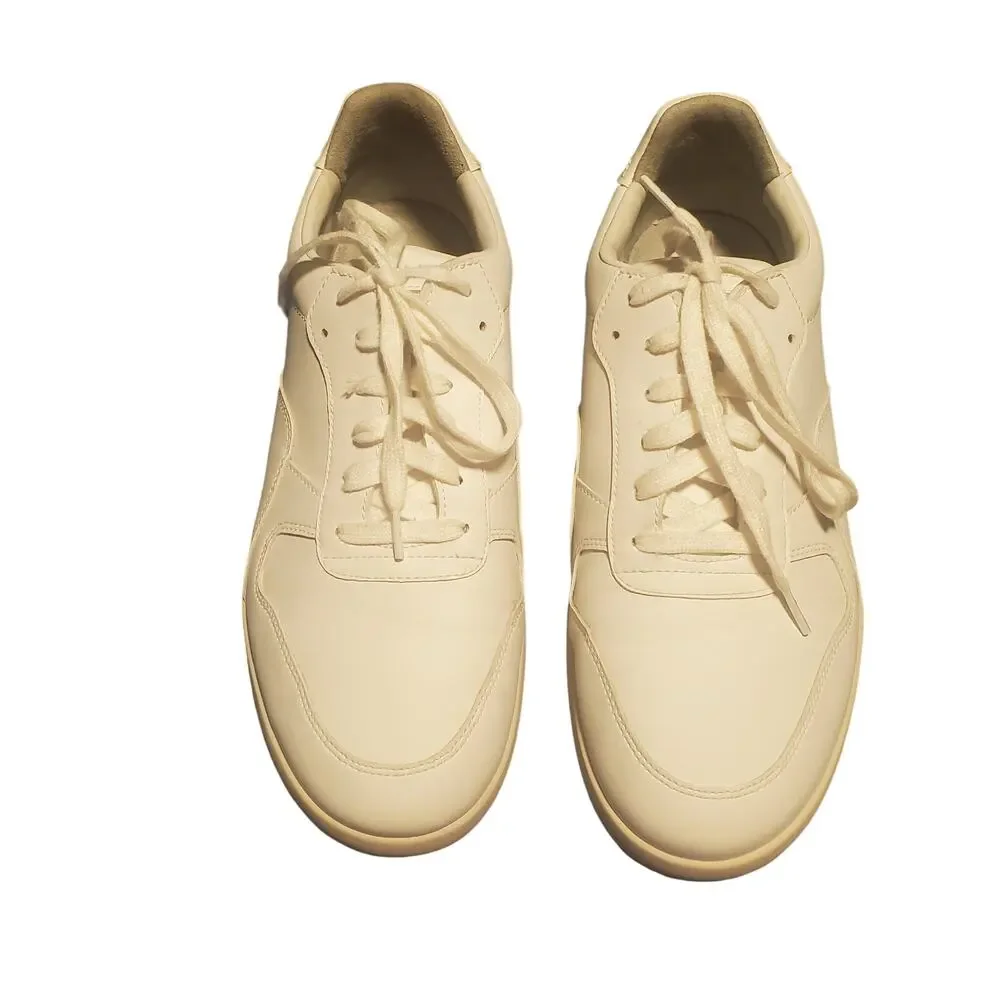 Everlane W Size 10, M Size 8 Unisex The ReLeather White Gray Tennis Shoes